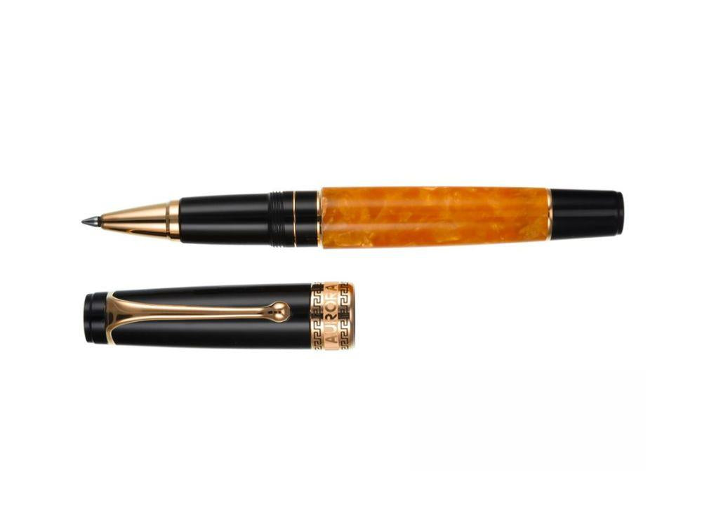 Aurora Optima O' Sole Mio Rollerball pen, Auroloide, Orange, Rose Gold, 975-NAO