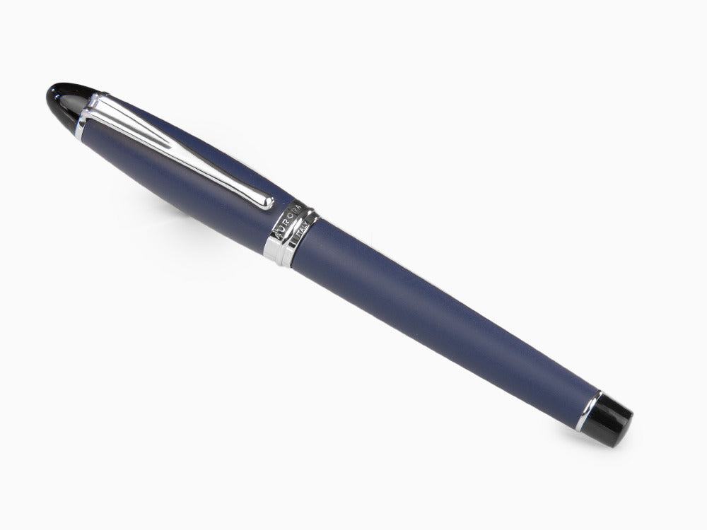 Aurora Fountain Pen Ipsilon Satin - Blue Resin and Chrome - B10B