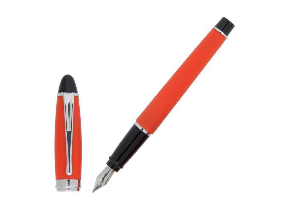 Aurora Fountain Pen Ipsilon Satin - Orange Resin and Chrome - B10O
