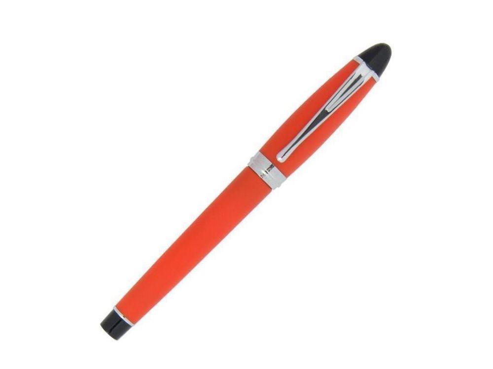 Aurora Fountain Pen Ipsilon Satin - Orange Resin and Chrome - B10O