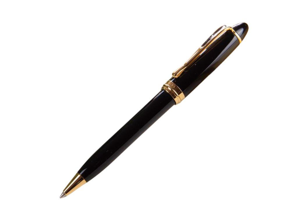 Aurora Ipsilon Ballpoint pen, Black Resin, Gold trim, B32N