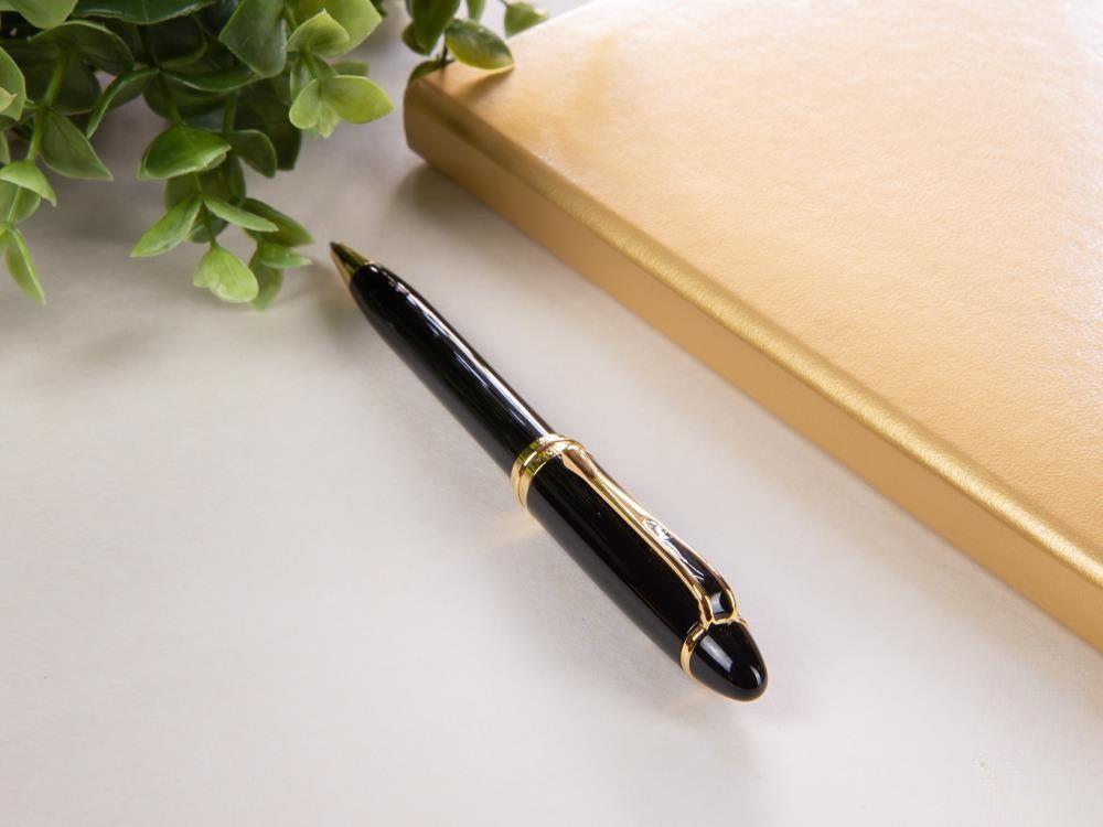 Aurora Ipsilon Ballpoint pen, Black Resin, Gold trim, B32N
