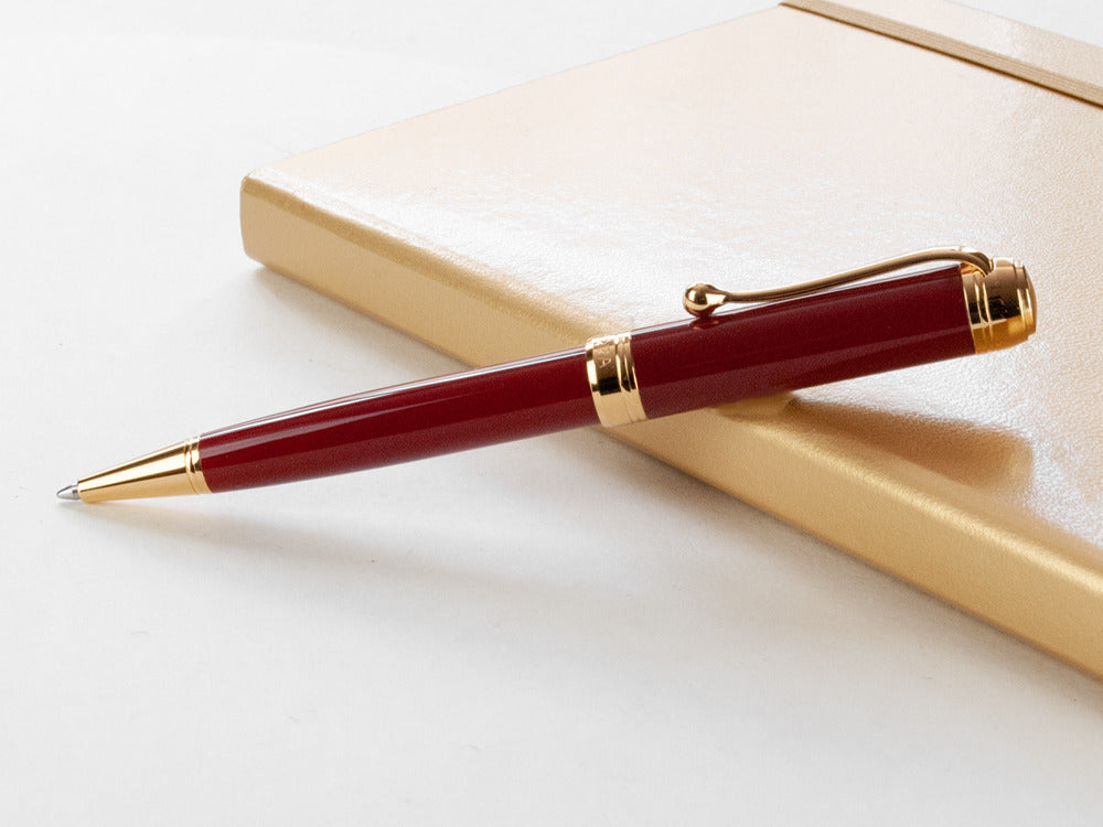 Aurora Talentum Ballpoint pen, Resin, Burgundy, PVD Gold Trims, D32X