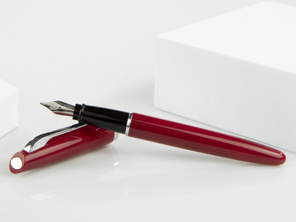 Aurora Style Fountain Pen - Barrel in Paprika and chrome trims - E12PR