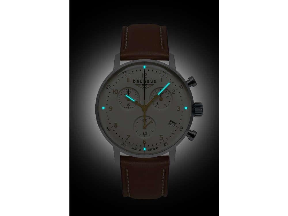 Bauhaus Aviation Dessau Quartz Watch, Green, 41 mm, Chronograph, Day, 2096-1