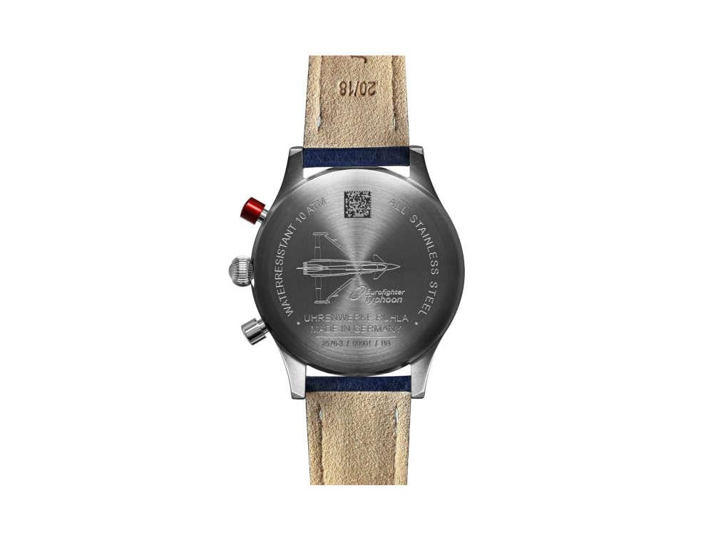 Bauhaus Aviation Quartz Watch, Blue, 41 mm, Chronograph, Day, 2576-3