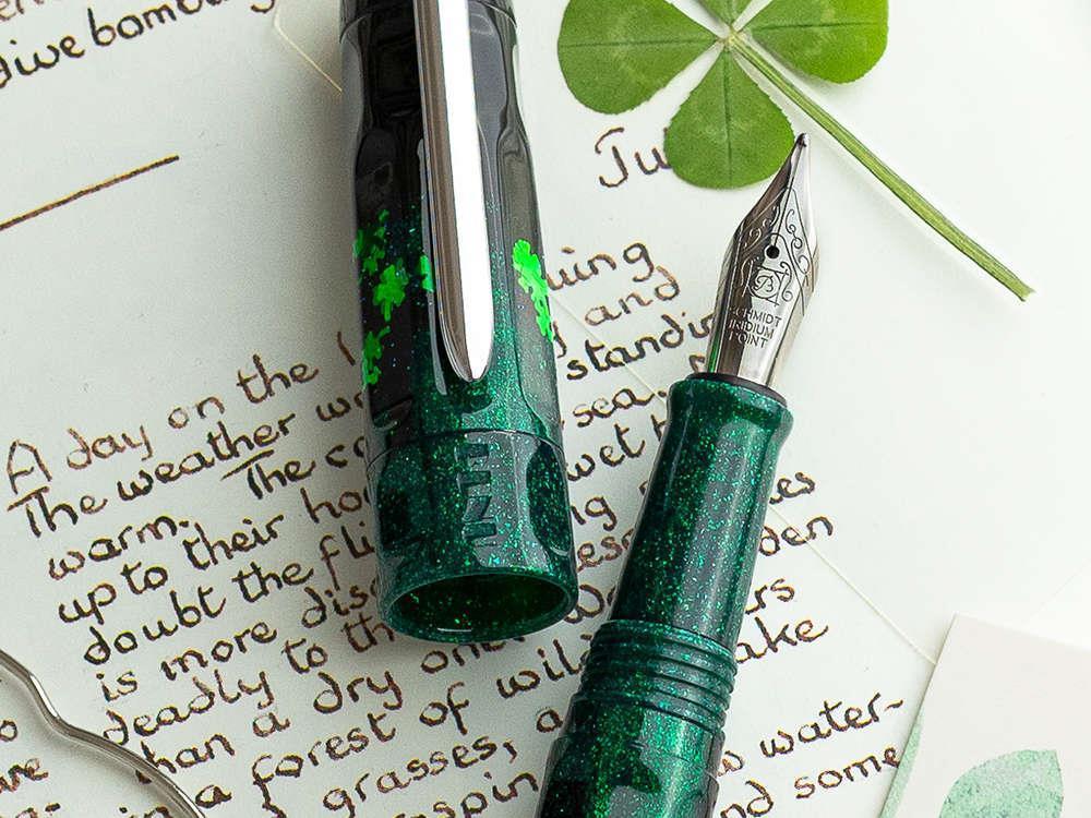 Benu Talisman Four-Leaf Clover Fountain Pen, Resin, Green, 19.2.07.5.0-S