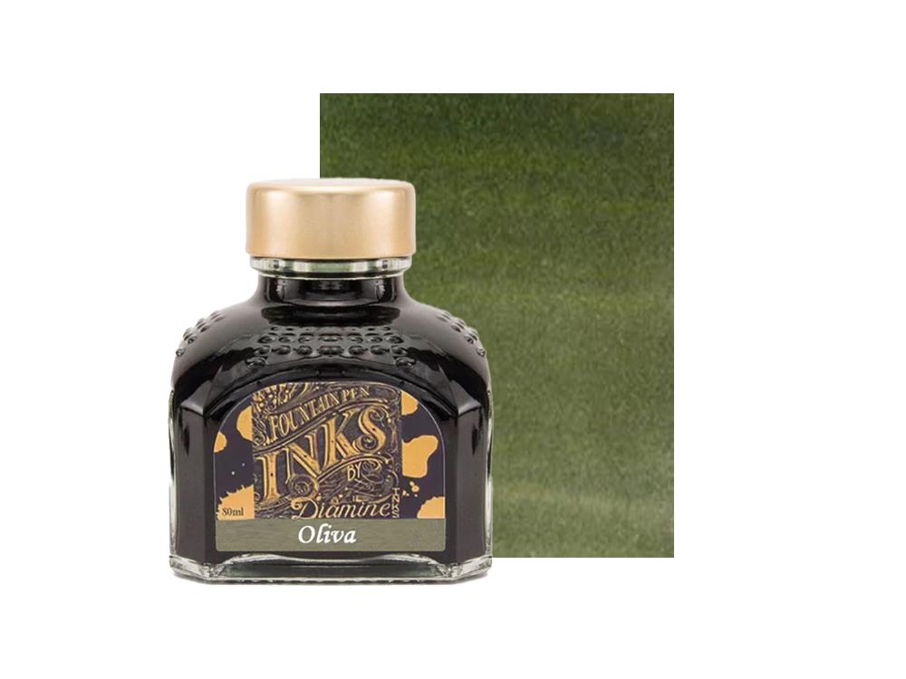 Diamine Oliva Ink Bottle, 80ml., Crystal, Special Edition