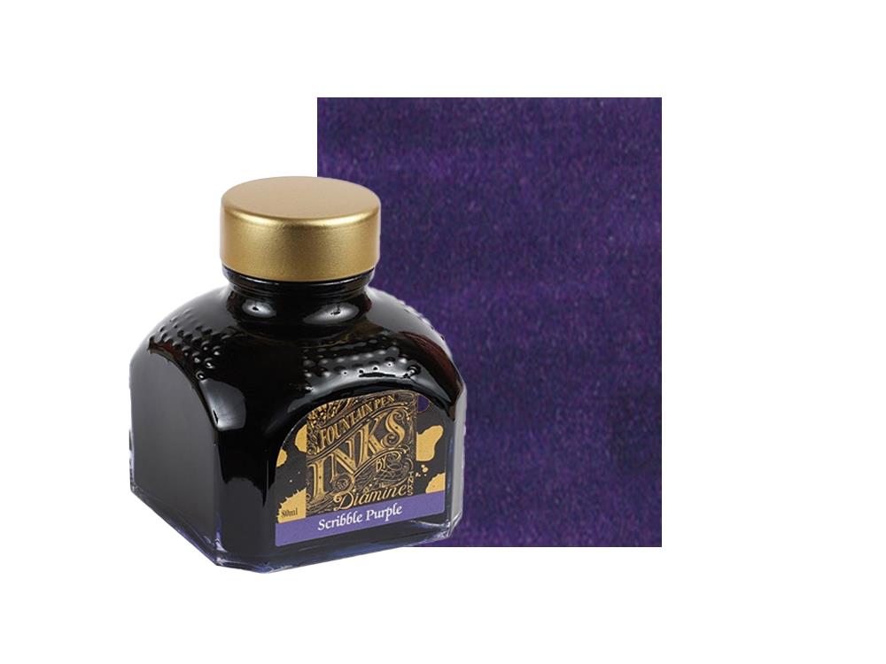 Diamine Ink Bottle Scribble Purple, 80ml, Italyan crystal bottle