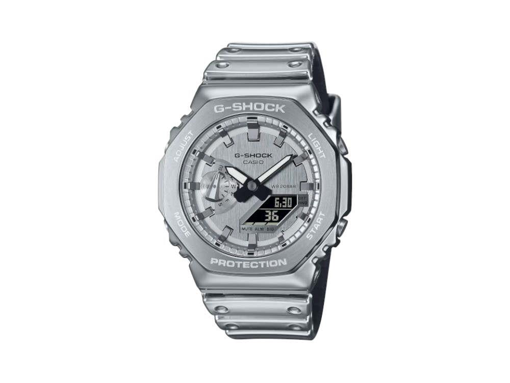 G-SHOCK Casio G-Steel Quartz Watch, Silver, 49.3mm × 44.4mm, GM-2100YM-8AER