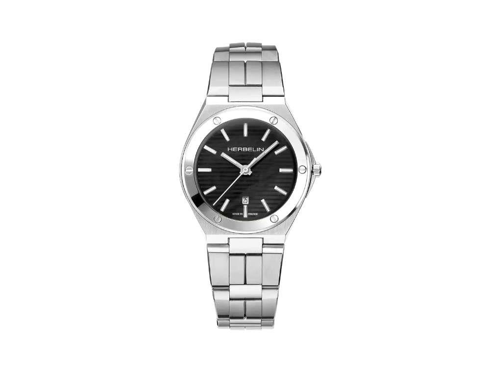 Herbelin Cap Camarat Quartz Watch, Stainless Steel, Black, 33 mm, 14545B49