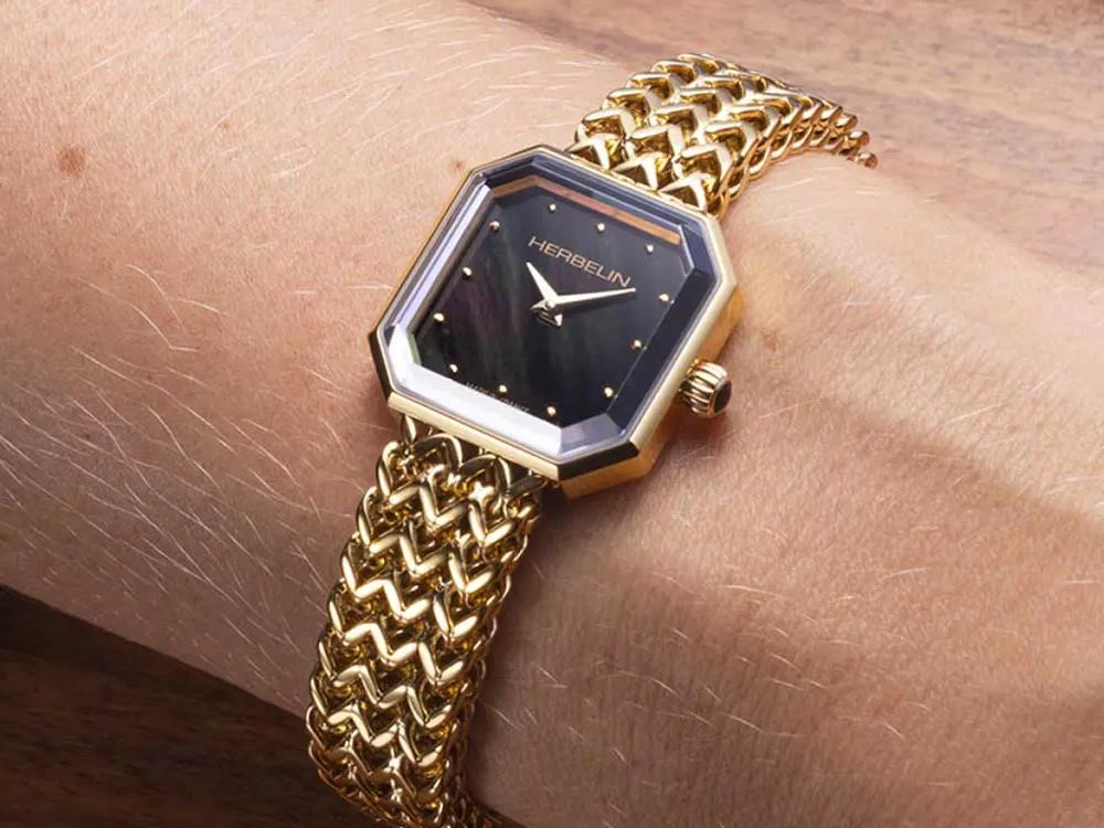 Herbelin Octogone Quartz Watch, Stainless Steel, Black, 22 mm, 17436BP49