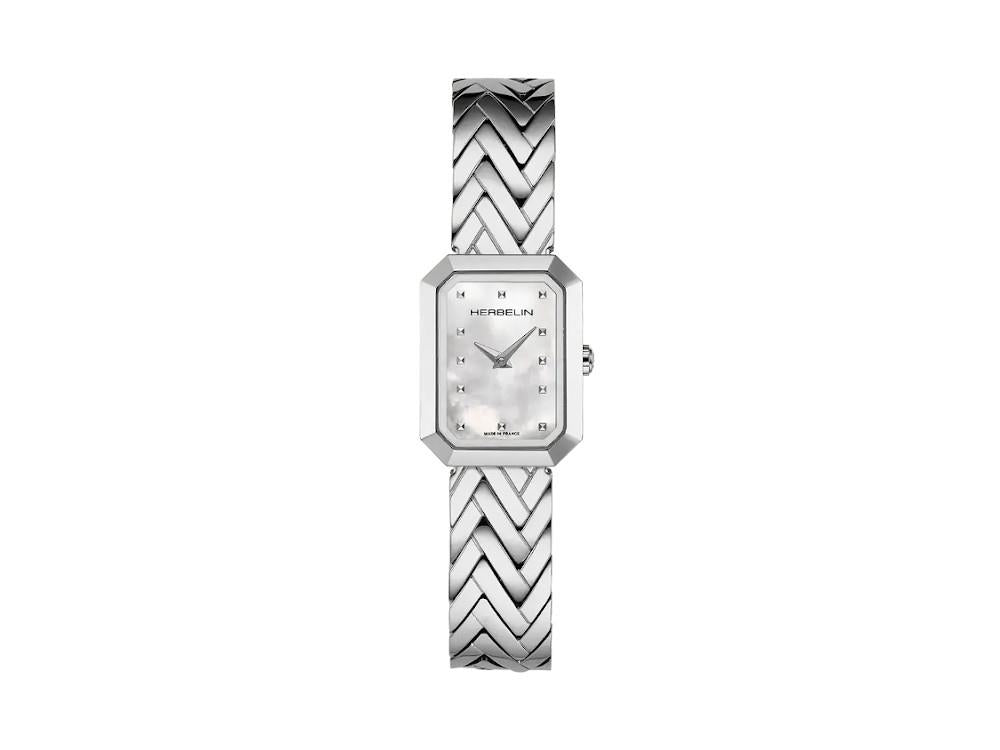 Herbelin Octogone Quartz Watch, Stainless Steel 316L, White, 22 mm, 17446B19