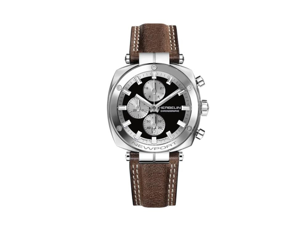 Herbelin Newport Quartz Watch, Black, 42 mm, Chronograph, 35664AP24BR