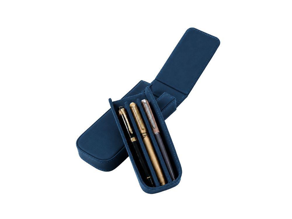 Iguana Pen Case Blue for 3 writing items, PEN-CASE-BLUE-3