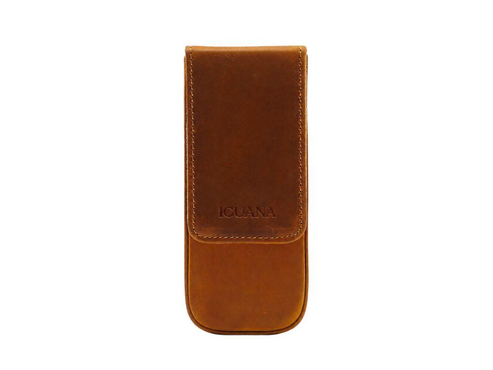 Iguana Pen Case Camel for 3 writing items, PEN-CASE-CAMEL-3