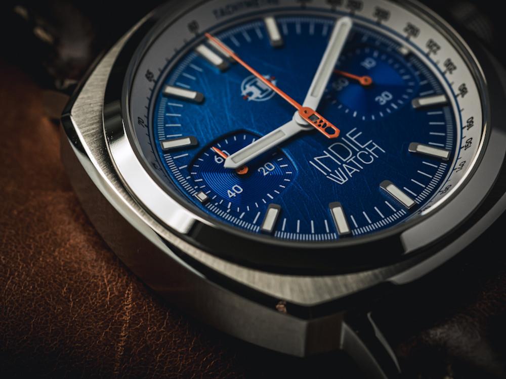 Indie Watch Strum Quartz Watch, Blue, 42 mm, Chronograph, 521K