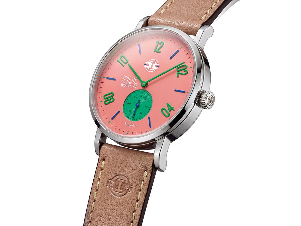 Indie Watch Kayseri Quartz Watch, Stainless Steel 316L, Salmon, 38 mm, 76O