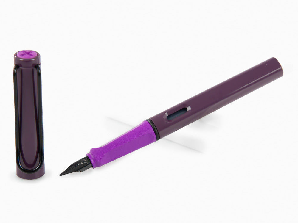 Lamy Safari Violet Blackberry Fountain Pen, Black Resin, 1238385