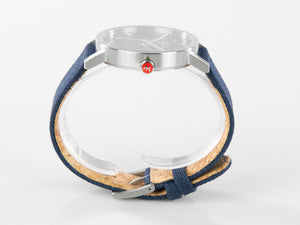 Mondaine SBB Classic Quartz Watch, Blue, 40 mm, Fabric strap, A660.30360.40SBD