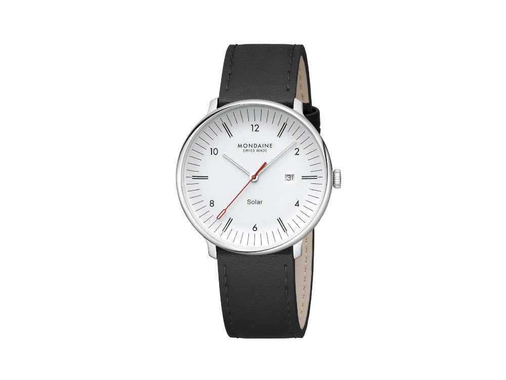 Mondaine Doppio Quartz Solar Watch, White, 41 mm, MLE.41910.LBV
