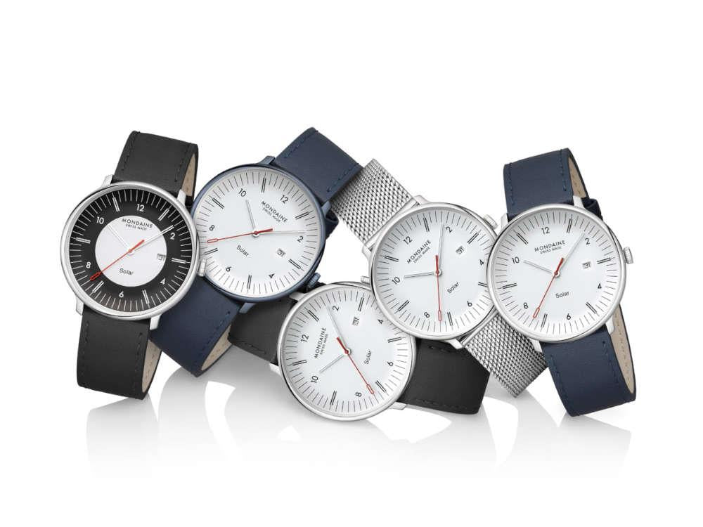 Mondaine Doppio Quartz Solar Watch, White, 41 mm, MLE.41920.LBV