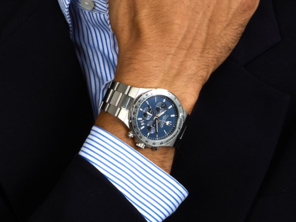 Maserati Sfida Quartz Watch, Blue, 41 mm, Mineral crystal, R8873640029