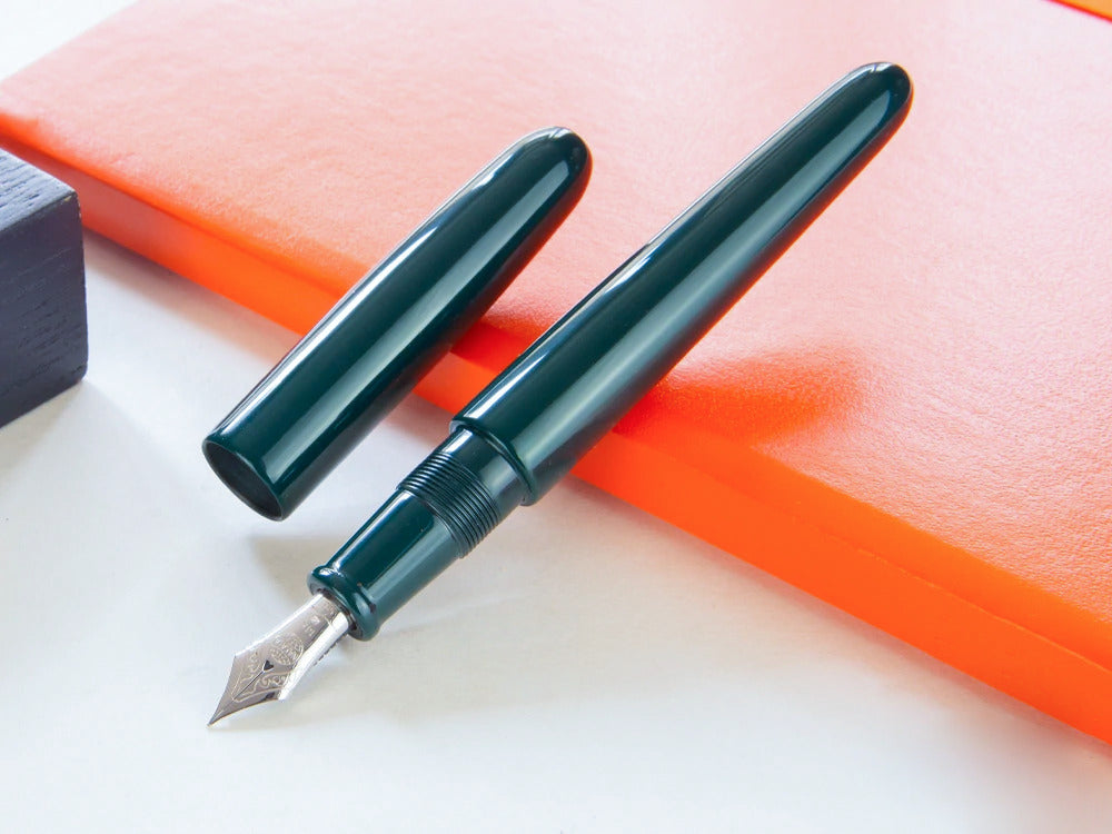 Nakaya Cigar Fountain Pen Portable, Midori, Ebonite, Gold 14k rodhium