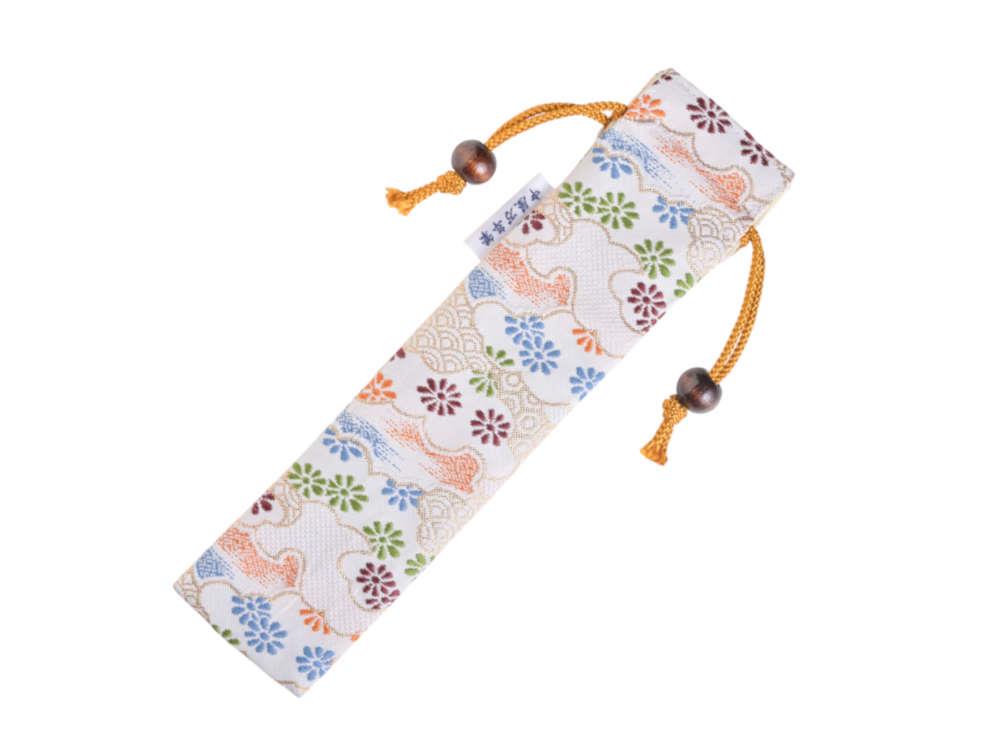 Nakaya Kyoto 'Nishijin-ori Pen Case Textile White, 1 Writing Instrument