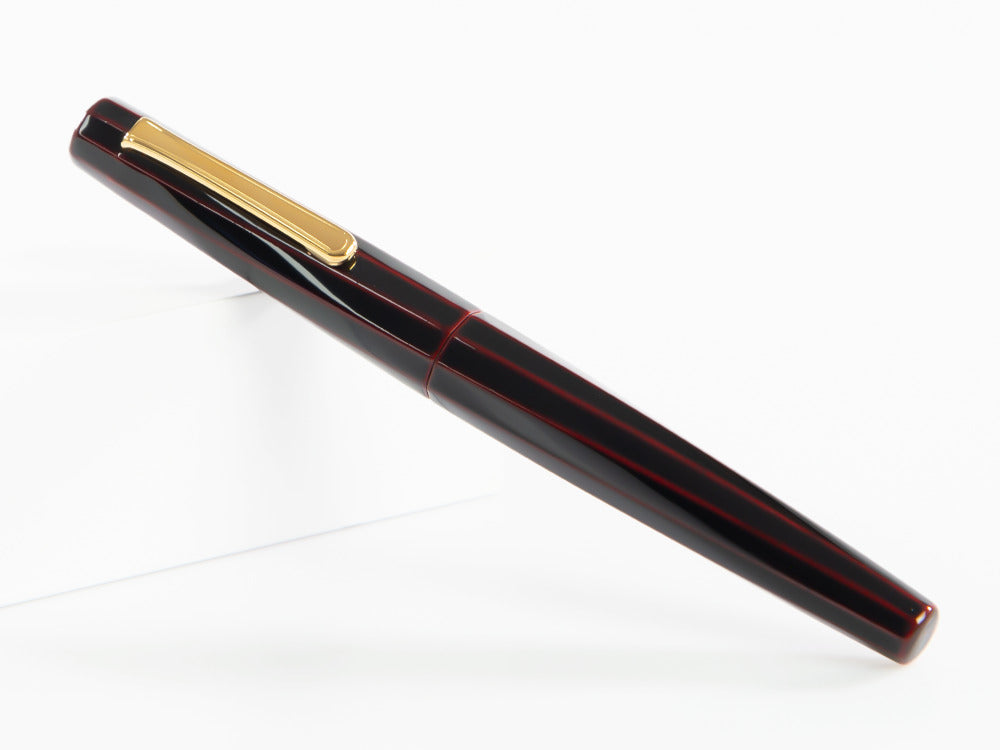 Nakaya Writer Fountain Pen, Kuro Tamenuri, Ebonite and Urushi lacquer