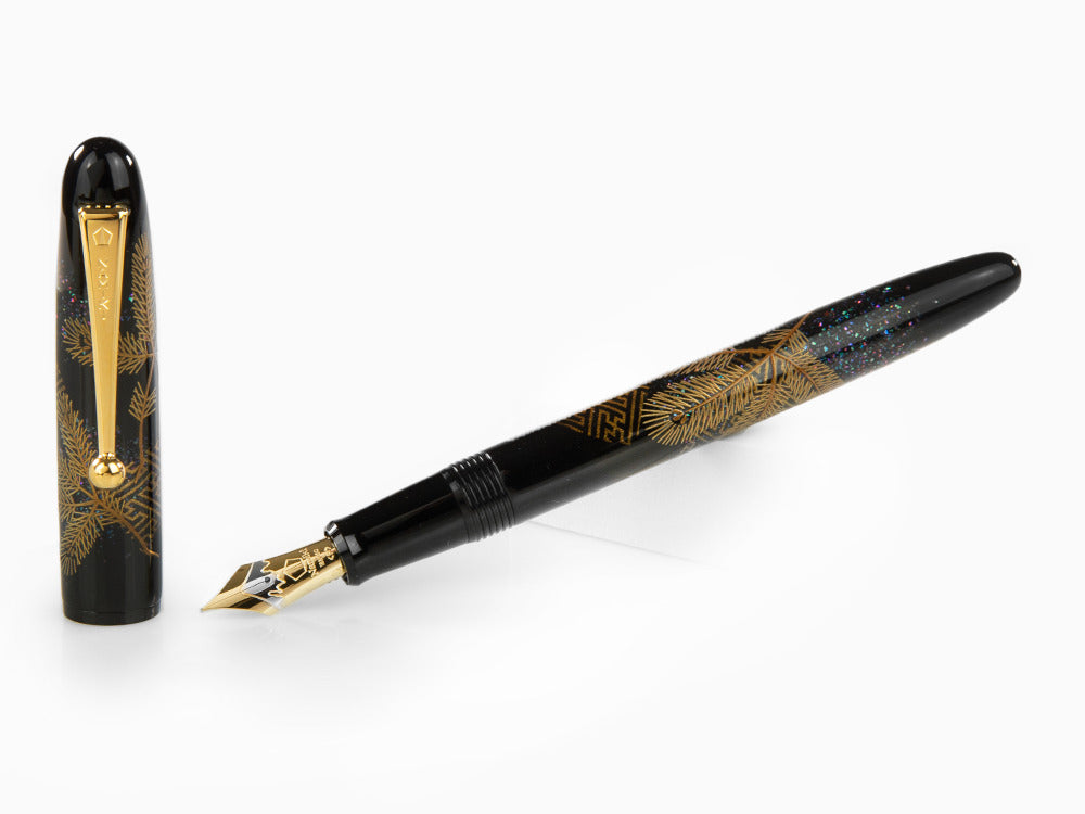 Namiki Yukari Fountain Pen Pine Needles, Maki-e, Gold trim, FN-10M-MA