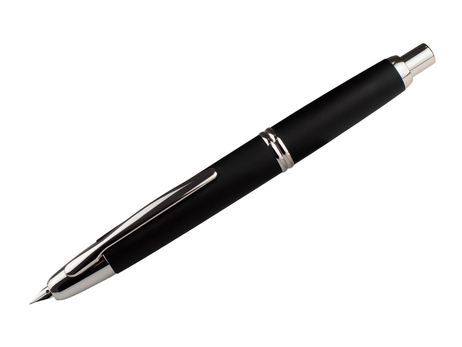 Pilot Capless Matte Fountain Pen, Rhodium trim, Black, FC-18000RRR-B