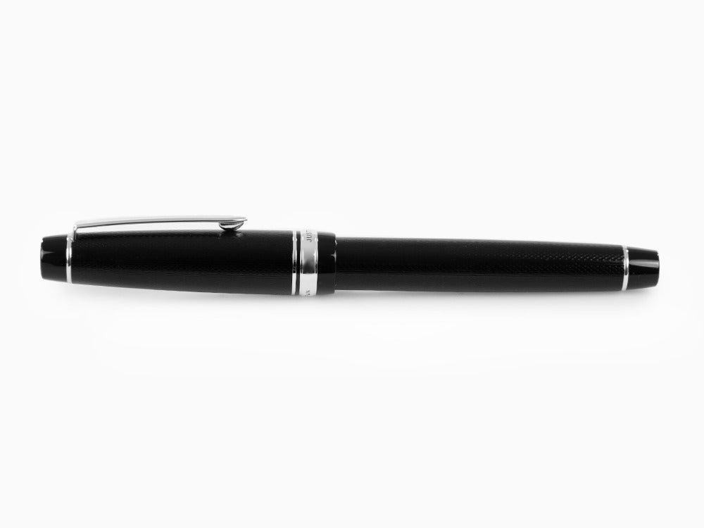 Pilot Justus 95 Fountain Pen, Resin, Rhodium trim, Black, FJ-3MRR-NB-NT