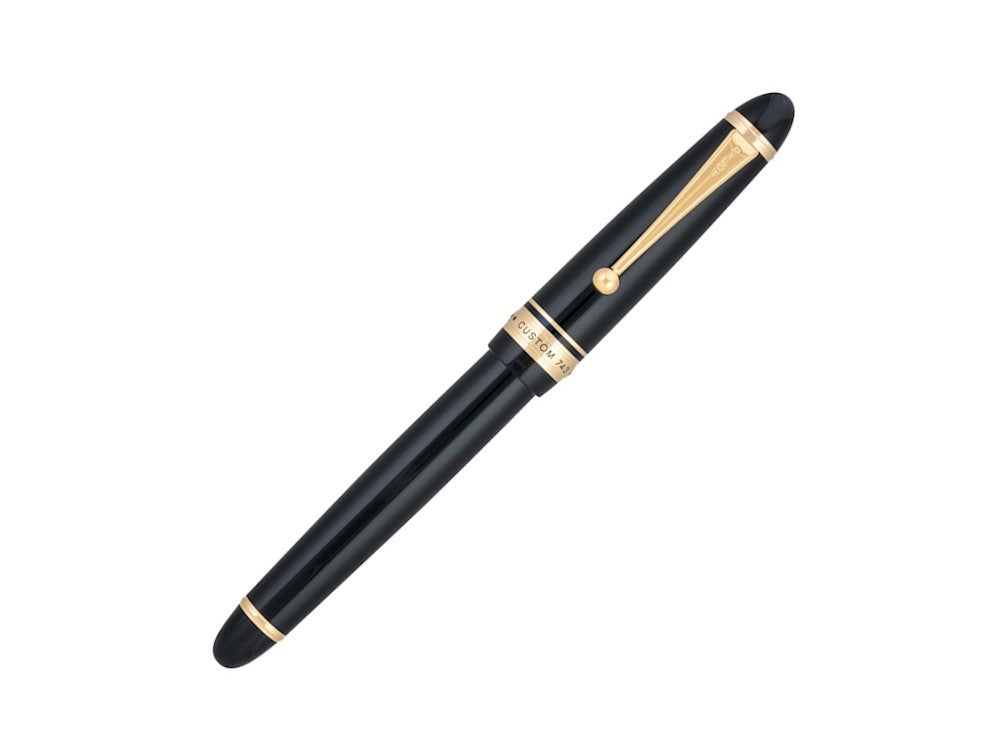 Pilot Custom 743 Fountain Pen, Gold plated, Black, FKK-3000R