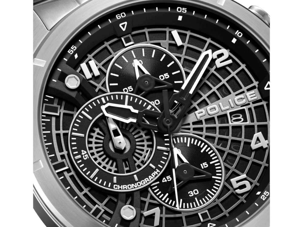 Police Cipher Quartz Watch, 45 mm, Black, PEWGI0000104