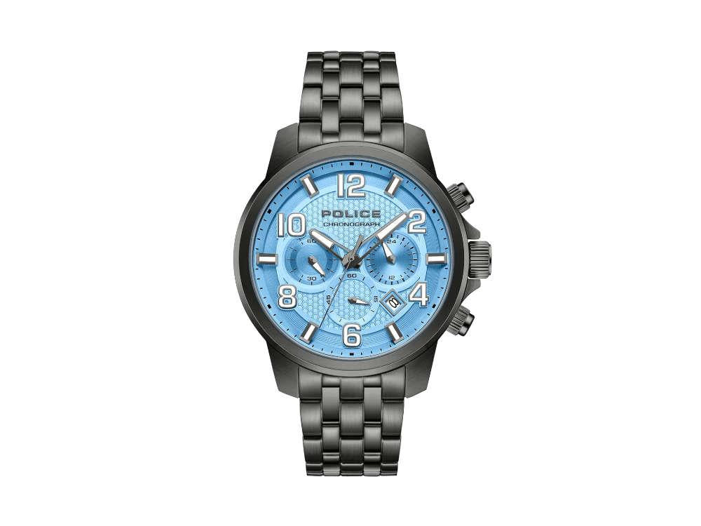 Police Belem Quartz Watch, PVD, 43 mm, Blue, PEWGI0000302
