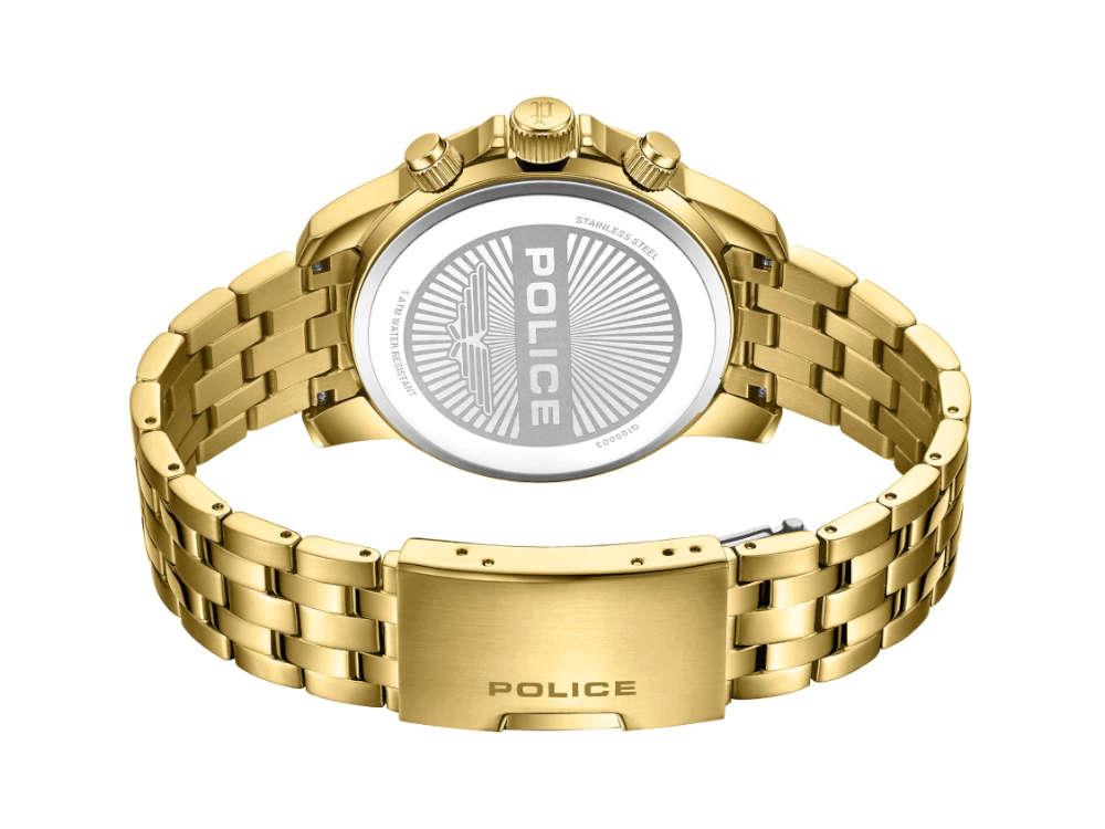 Police Belem Quartz Watch, PVD Gold, 43 mm, Green, PEWGI0000304