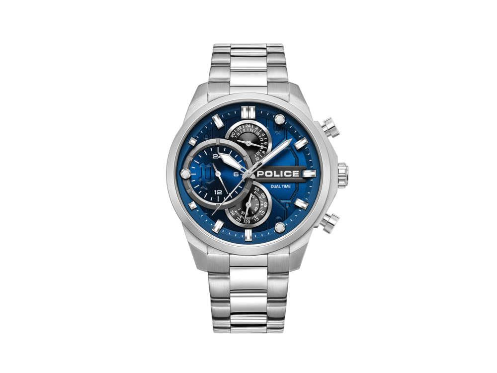 Police Reactor Quartz Watch, 46 mm, Blue, PEWGK0039207