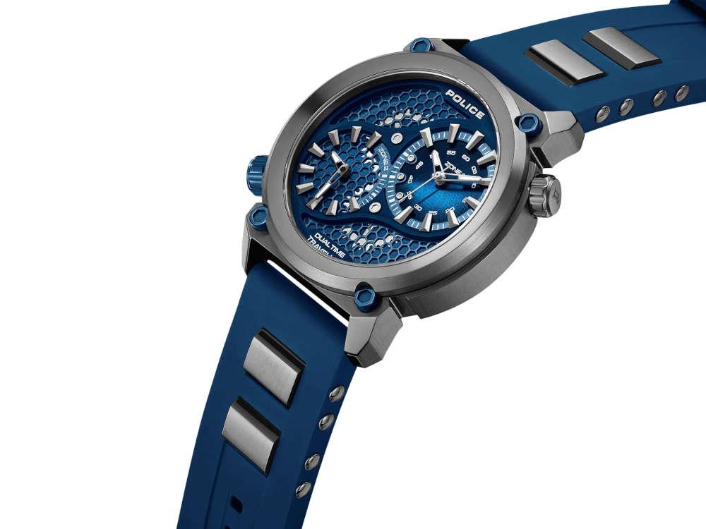 Police Boa Quartz Watch, PVD, 48 mm, Blue, PEWGM0071803