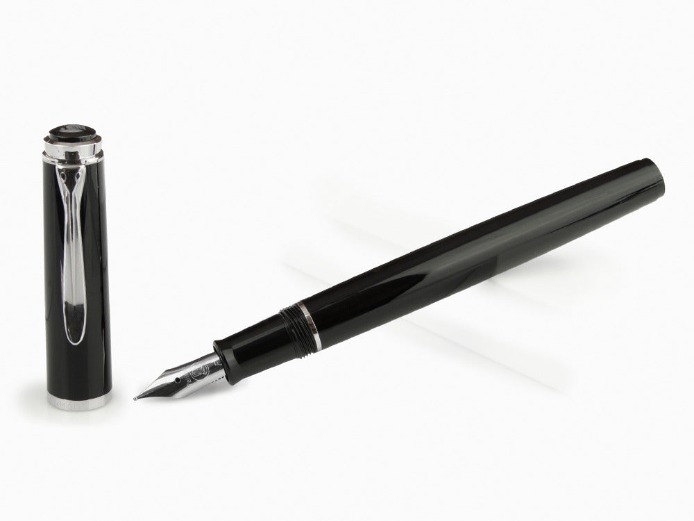 Pelikan Classic P205 Fountain Pen, Black, Chrome trim, 930859