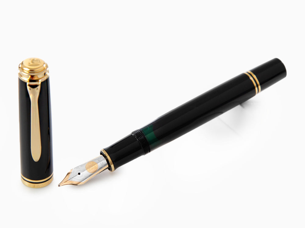 Pelikan M1000 Fountain Pen, Black Resin, Gold trim, 987396