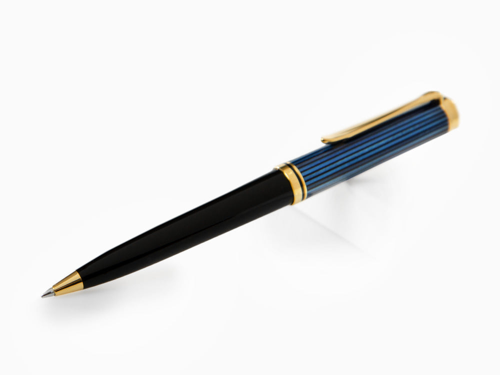 Pelikan K800 Ballpoint pen, Black and blue, Gold trim, 987842