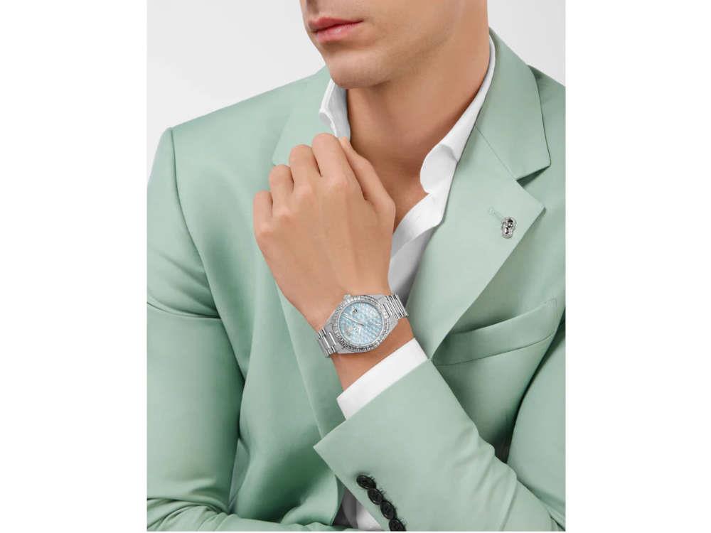 Philipp Plein Date Superlative Quartz Watch, Blue, 42 mm, PWPNA0524