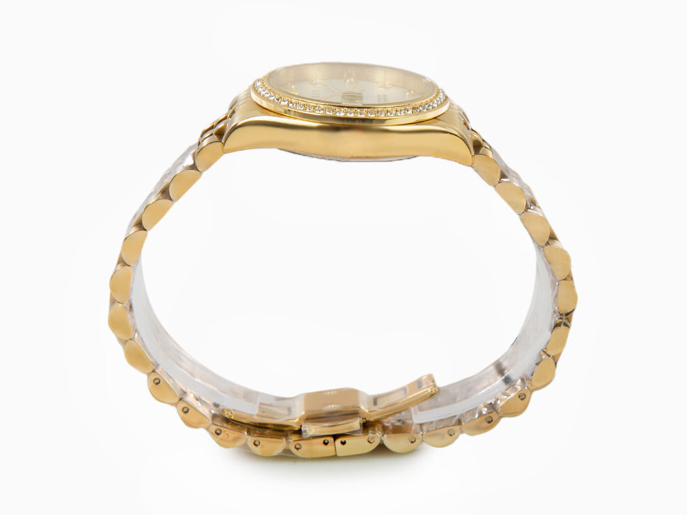 Philipp Plein Date Superlative Quartz Watch, PVD Gold, White, 34 mm, PWYAA0323