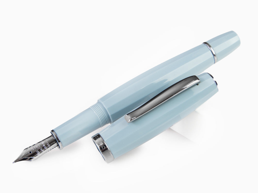 Scribo Feel Fountain Pen, Blue Resin, Ruthenium trim, FEEFP03RT1803