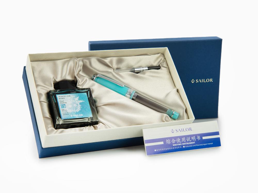 Sailor PG Slim Manyo II Moss Fountain Pen, Special Edition, 10-2562-321