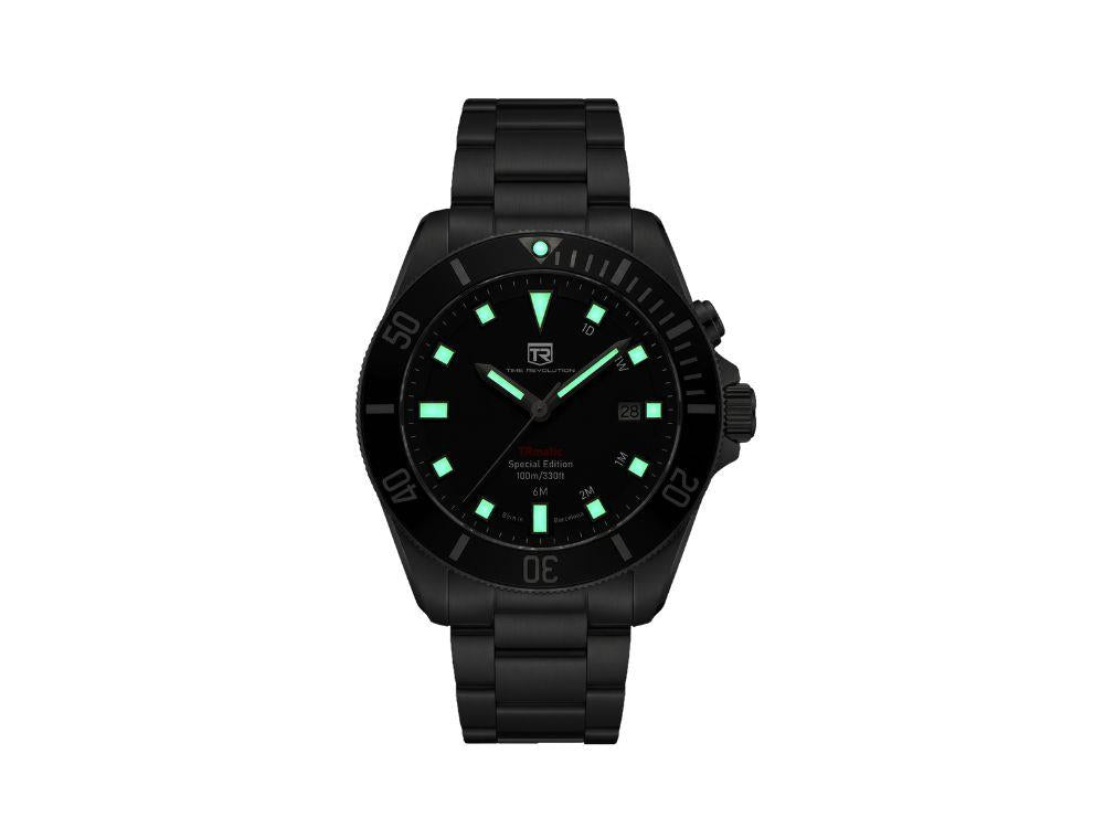 Time Revolution TRmatic Midnight Automatic Watch, 42 mm, Black, TR02.01MB