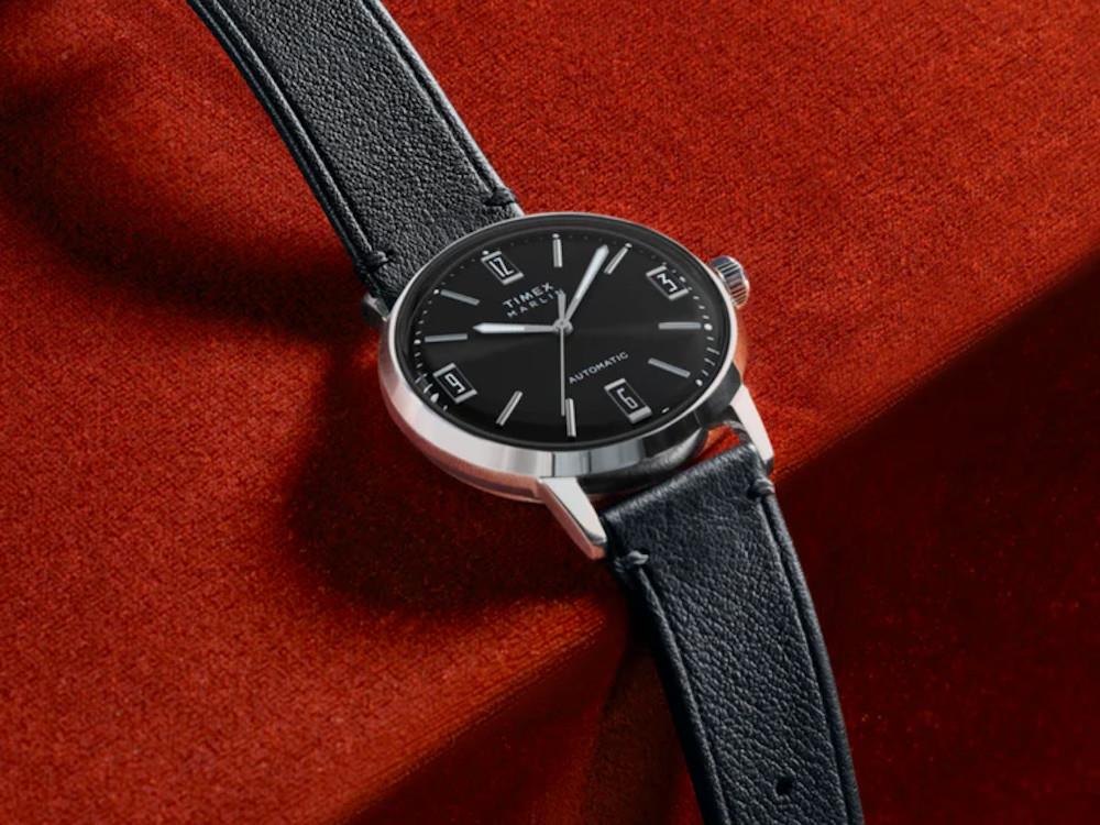Timex Marlin Men’s Leather Automatic Watch, Black, 40 mm, TW2W59700