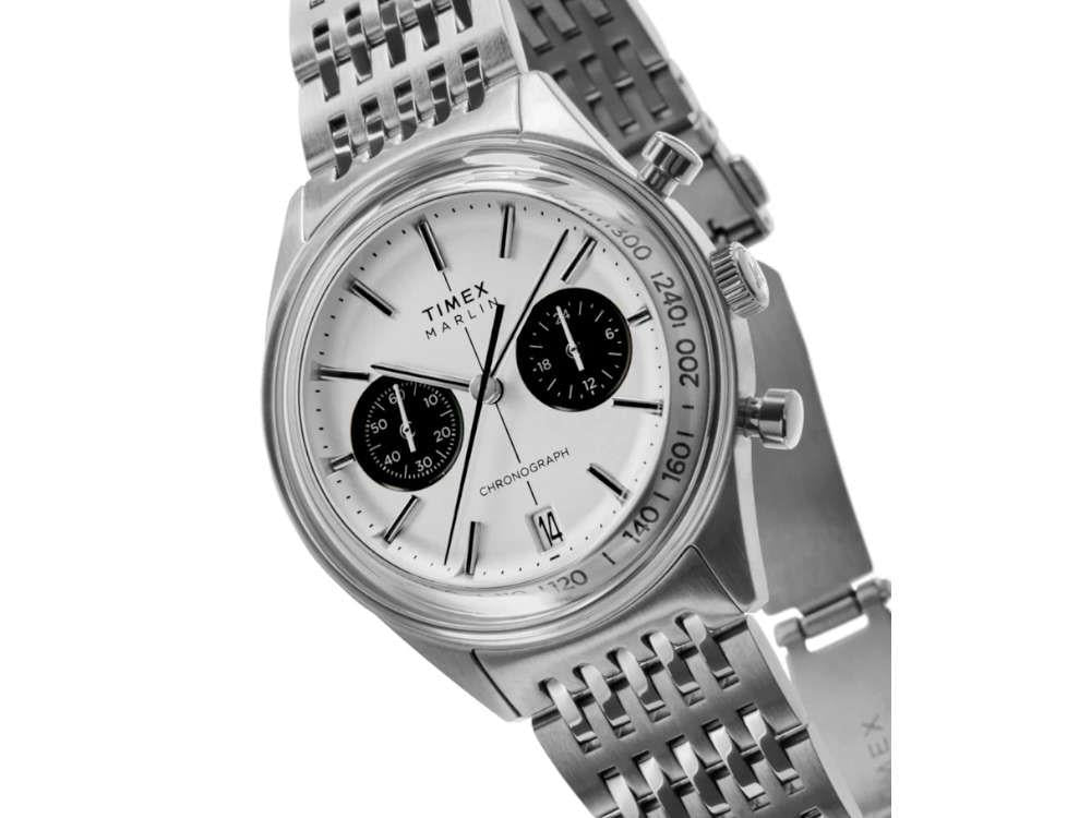 Timex Marlin Jet Quartz Watch, Silver, 40 mm, Chronograph, TW2Y24600