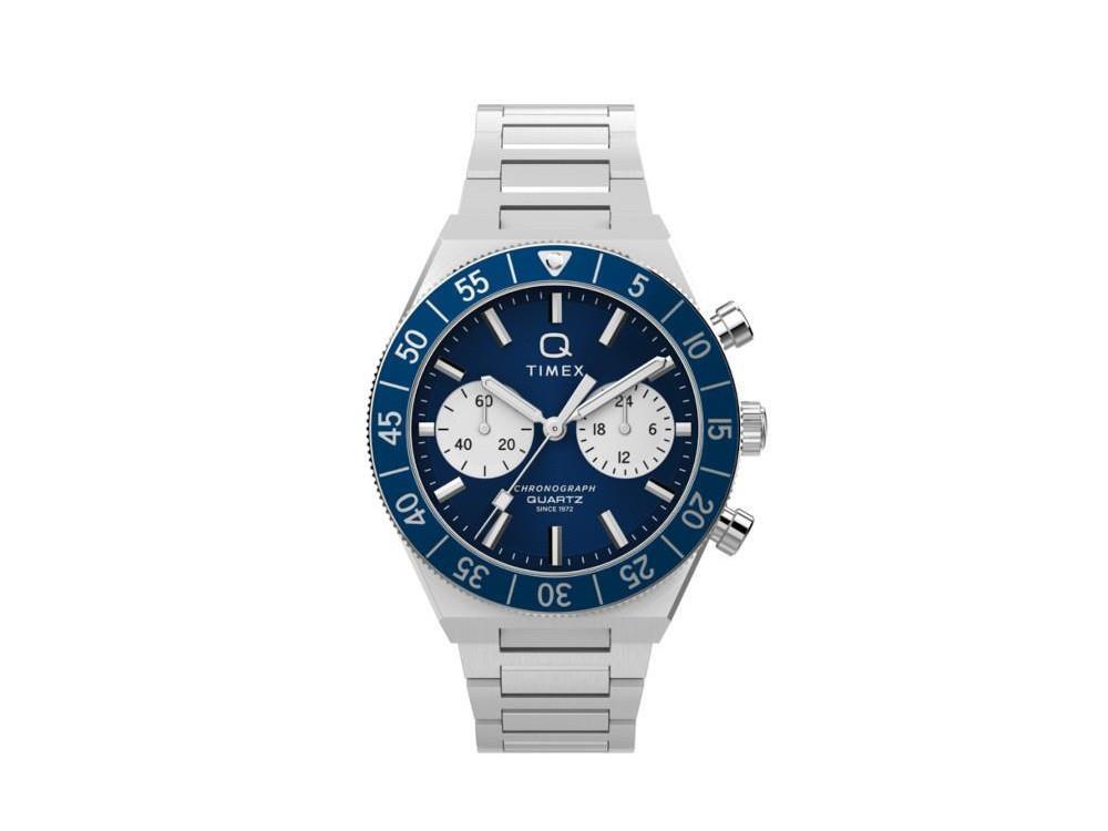 Timex Q Timex Continental Quartz Watch, Blue, 40 mm, Chronograph, TW2Y55900